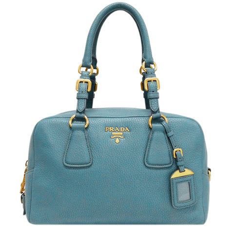 prada vit daino blue handbag